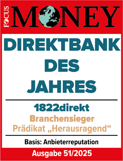 Focus Money: 1822direkt - Direktbank des Jahres