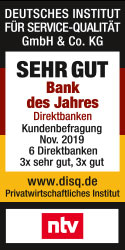 Auszeichnung Bank des Jahres - 1822direkt