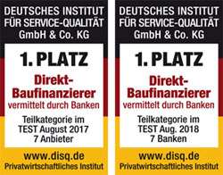 1. Platz Direkt-Baufinanzierer 