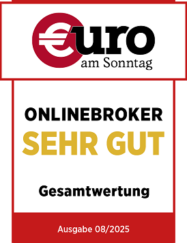 Auszeichnung 1822direkt Auszeichnung €uro am Sonntag - Onlinebroker Testurteil sehr gut