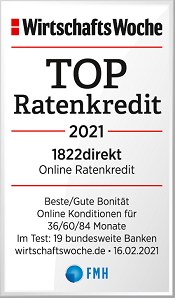 Auszeichnung - Ratenkredit - 1822direkt