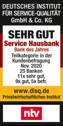 1822direkt - Sehr guter Service Hausbank des Jahres 1822direkt - Sehr guter Service Hausbank des Jahres