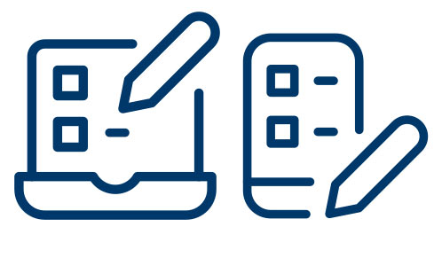Icons: Kontoeröffnungsantrag auf Laptopn und Smartphone ausfüllen