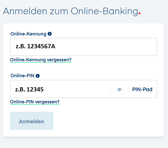 Anmeldung Online-Banking