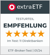 Auszeichnung exgtra ETF 5 Sterne für 1822direkt Auszeichnung exgtra ETF 5 Sterne